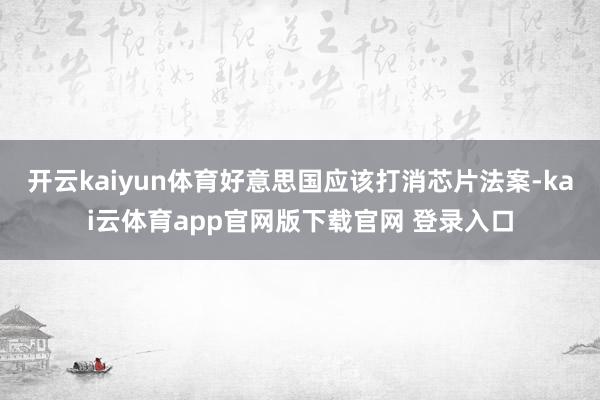 开云kaiyun体育好意思国应该打消芯片法案-kai云体育app官网版下载官网 登录入口