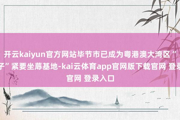 开云kaiyun官方网站毕节市已成为粤港澳大湾区“菜篮子”紧要坐蓐基地-kai云体育app官网版下载官网 登录入口