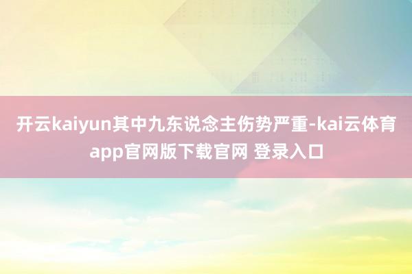 开云kaiyun其中九东说念主伤势严重-kai云体育app官网版下载官网 登录入口